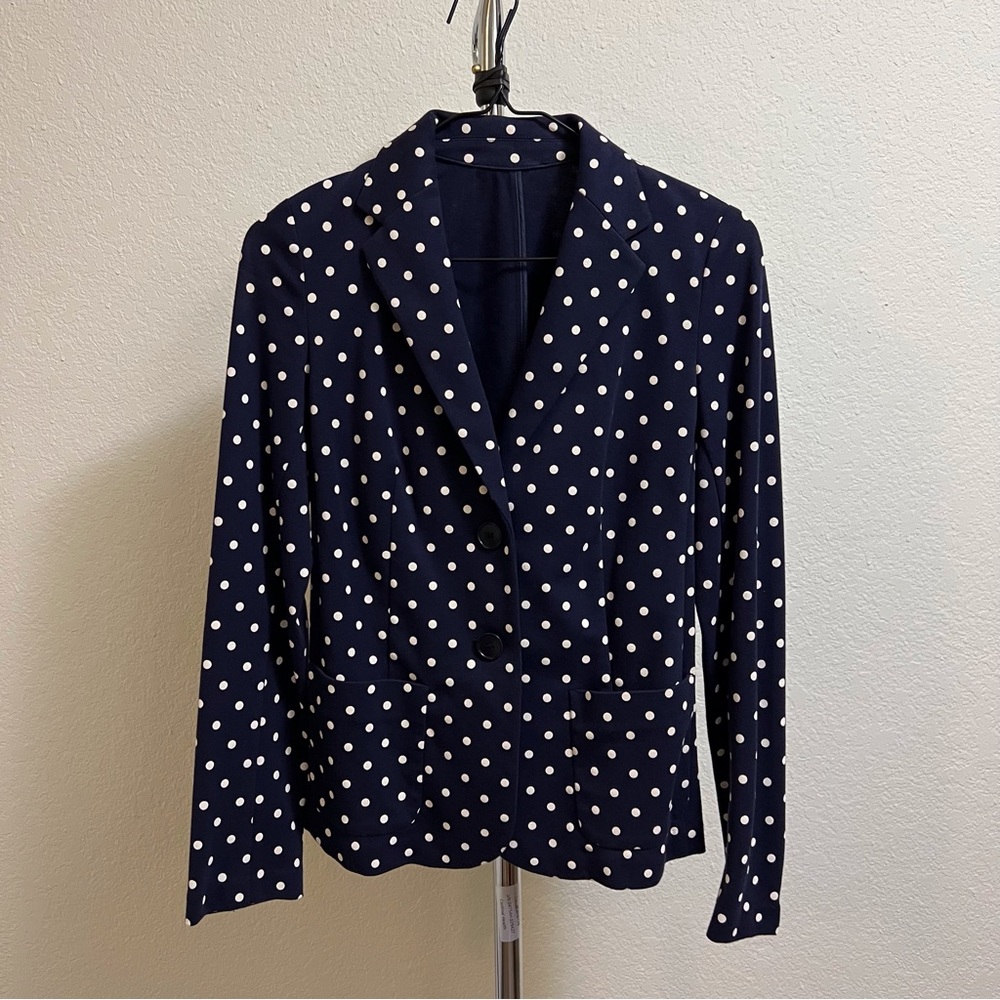 Blazer/coat in Navy Blue with White Polka Dots Size S